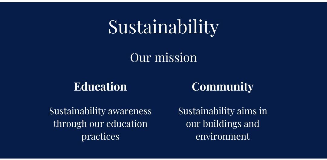 Sustainability webpage aims